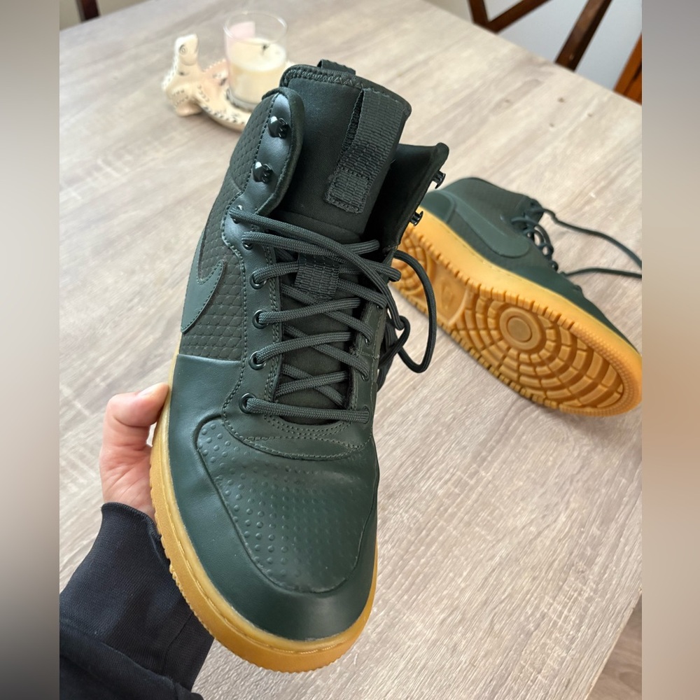 Nike Court Borough Mid Winter basketball shoe. 
Color: Outdoor Green